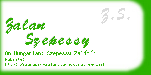 zalan szepessy business card